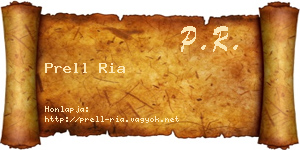 Prell Ria névjegykártya